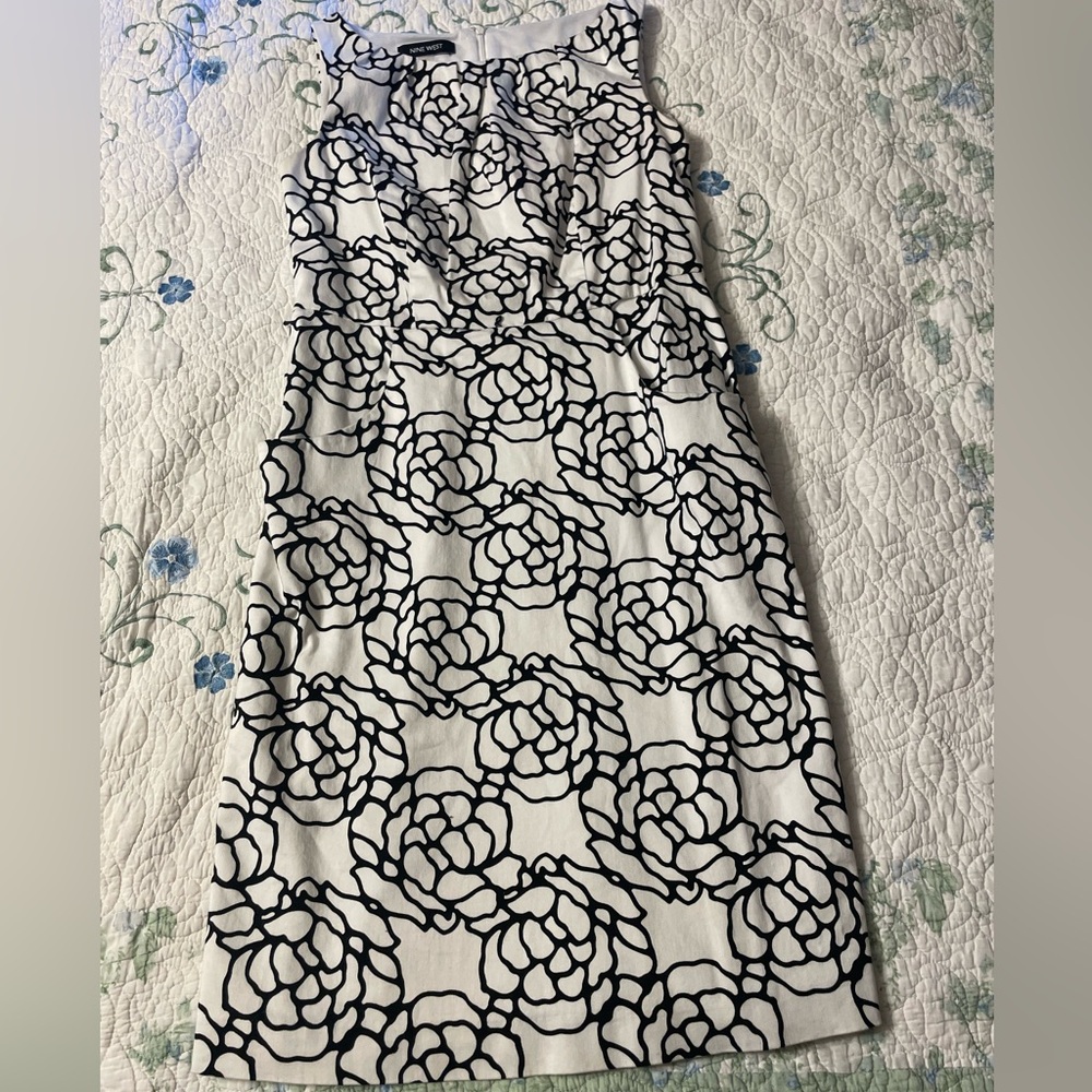Nine West Black and White Floral Dress
